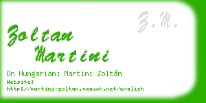 zoltan martini business card